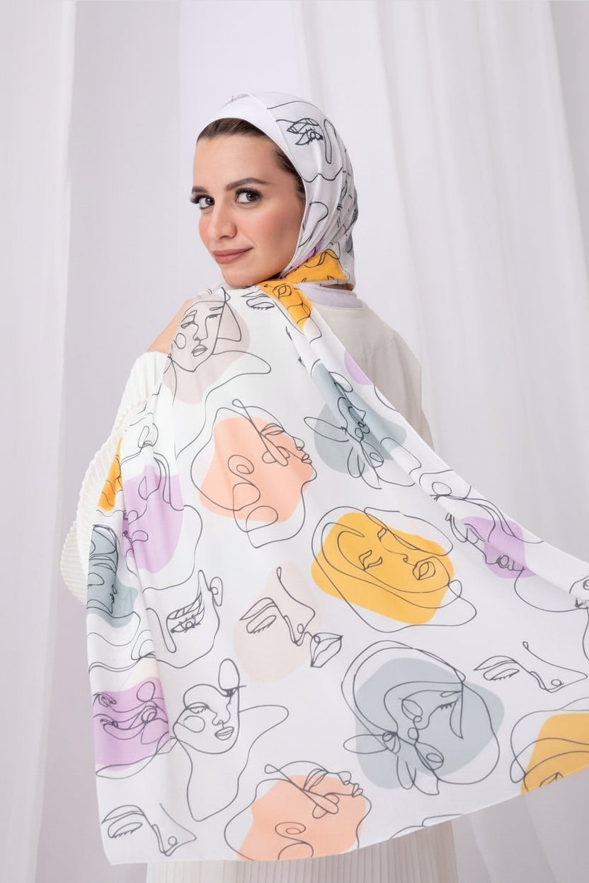 Abstract face Scarf