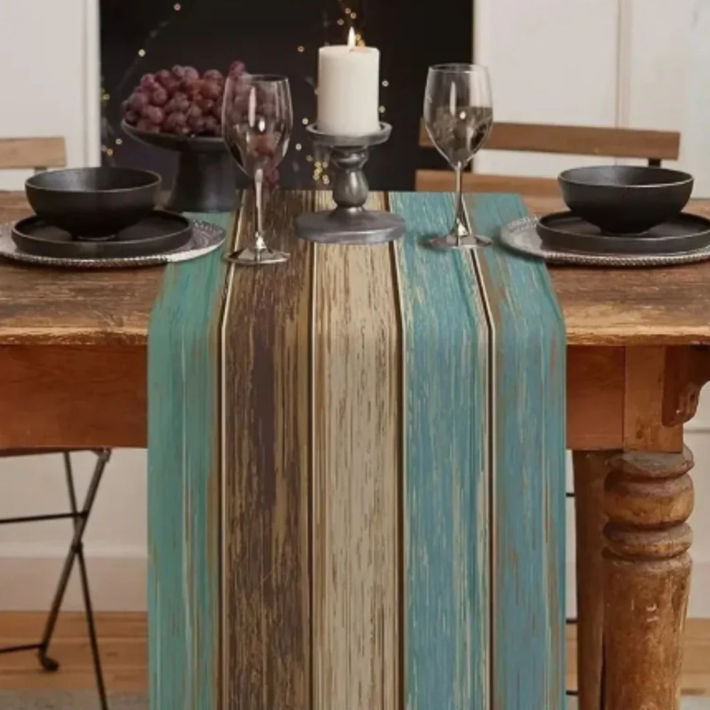 Rustic Burlap Table Runner With Mates
