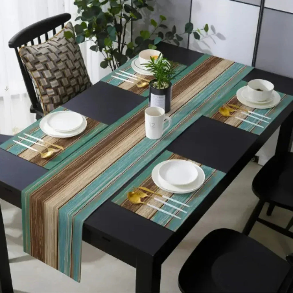 Rustic Burlap Table Runner With Mates