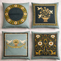 French White Birds and Flowers Cushion Cover Pack of 4